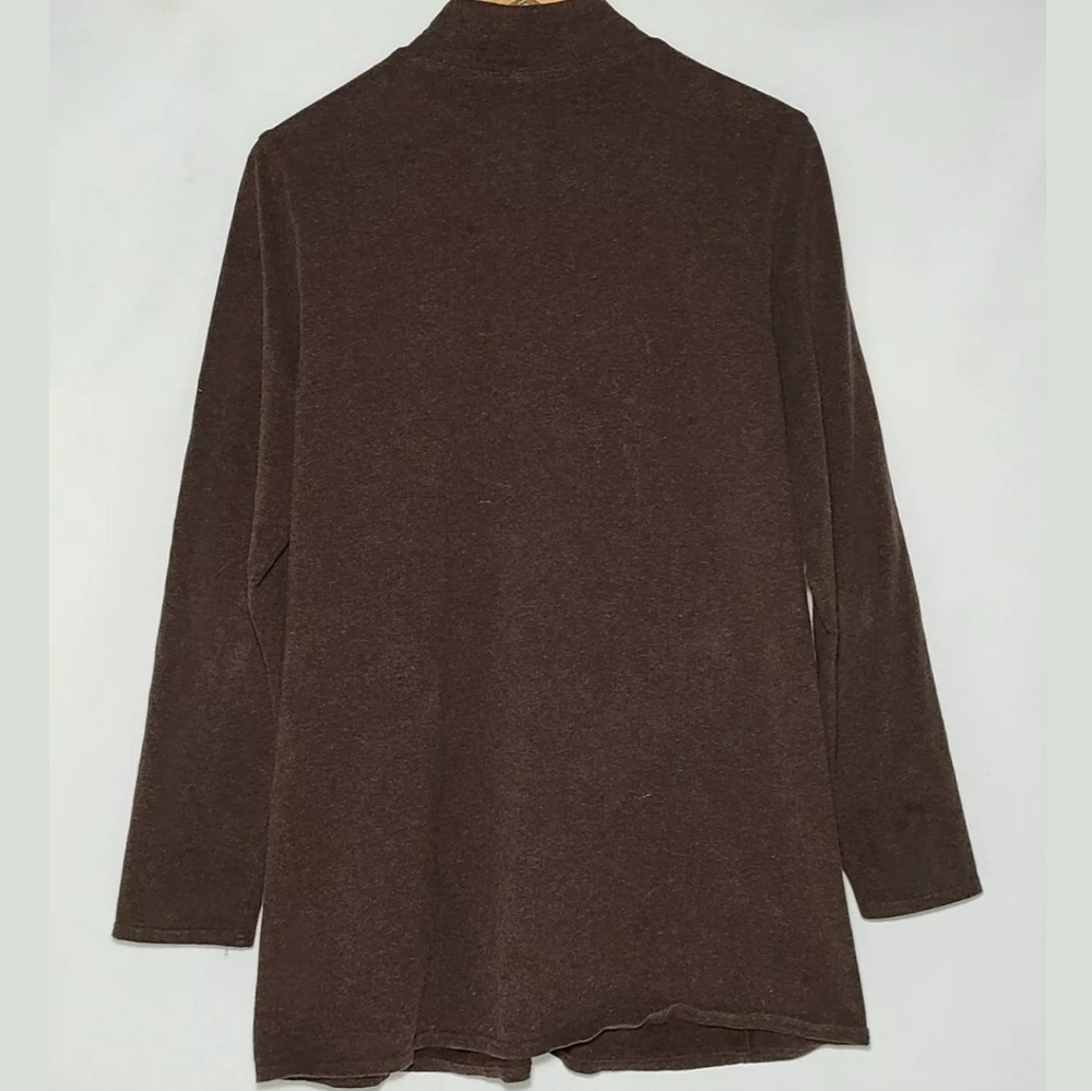 Eileen Fisher High Collar Full Zip Knit Jacket - Picture 2 of 4